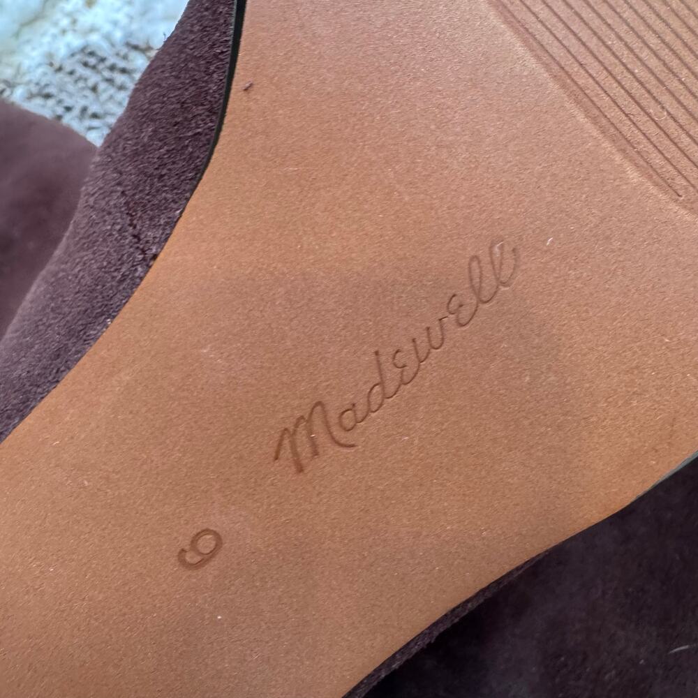 Madewell Women's The Emilie Tall Boot Suede Leather Chocolate Raisin Size 9 NWOB - Picture 12 of 12